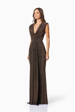 Shimmer Drape Gown - Black/Gold