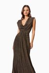 Shimmer Drape Gown - Black/Gold