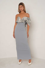 Structured Bust Gown - Slate Blue