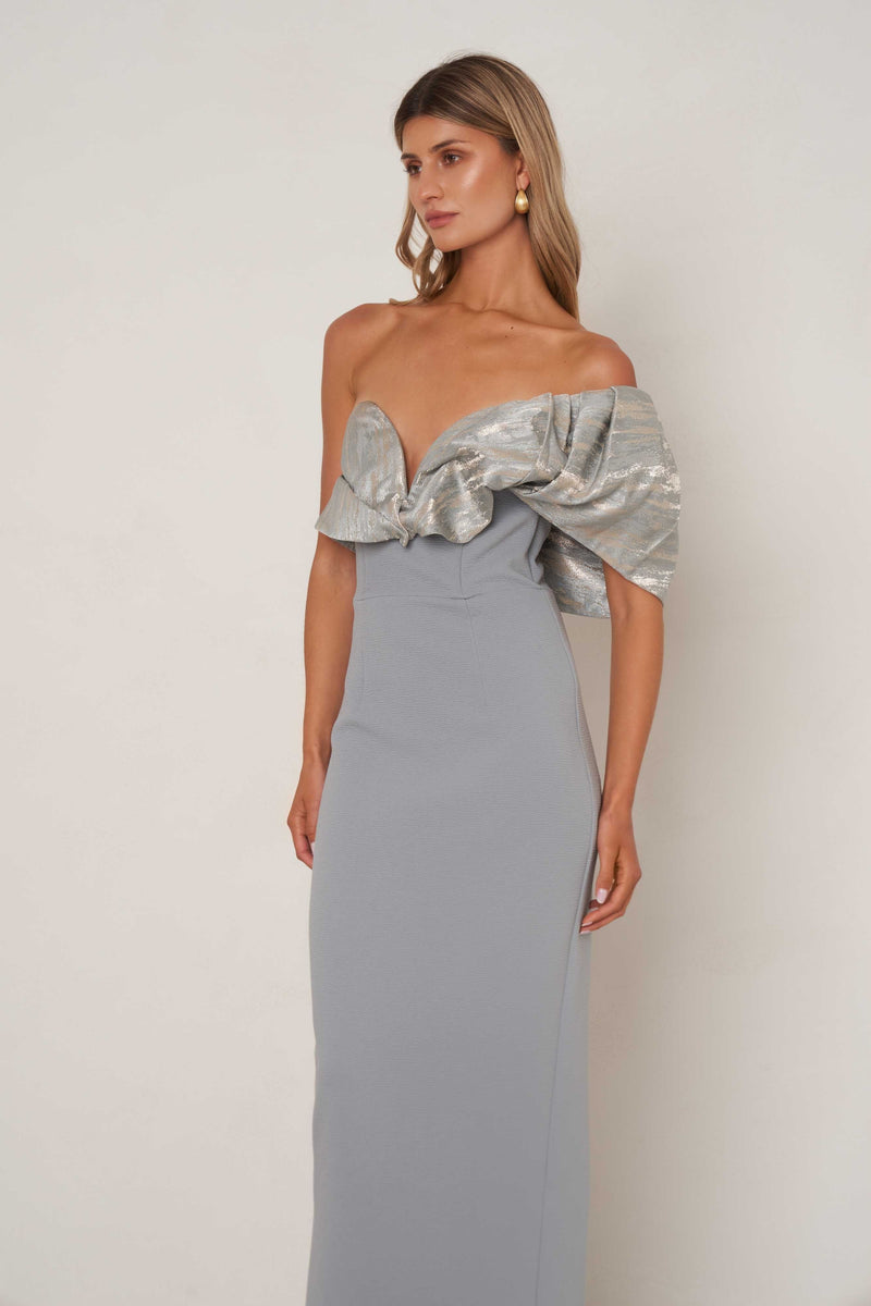 Structured Bust Gown - Slate Blue