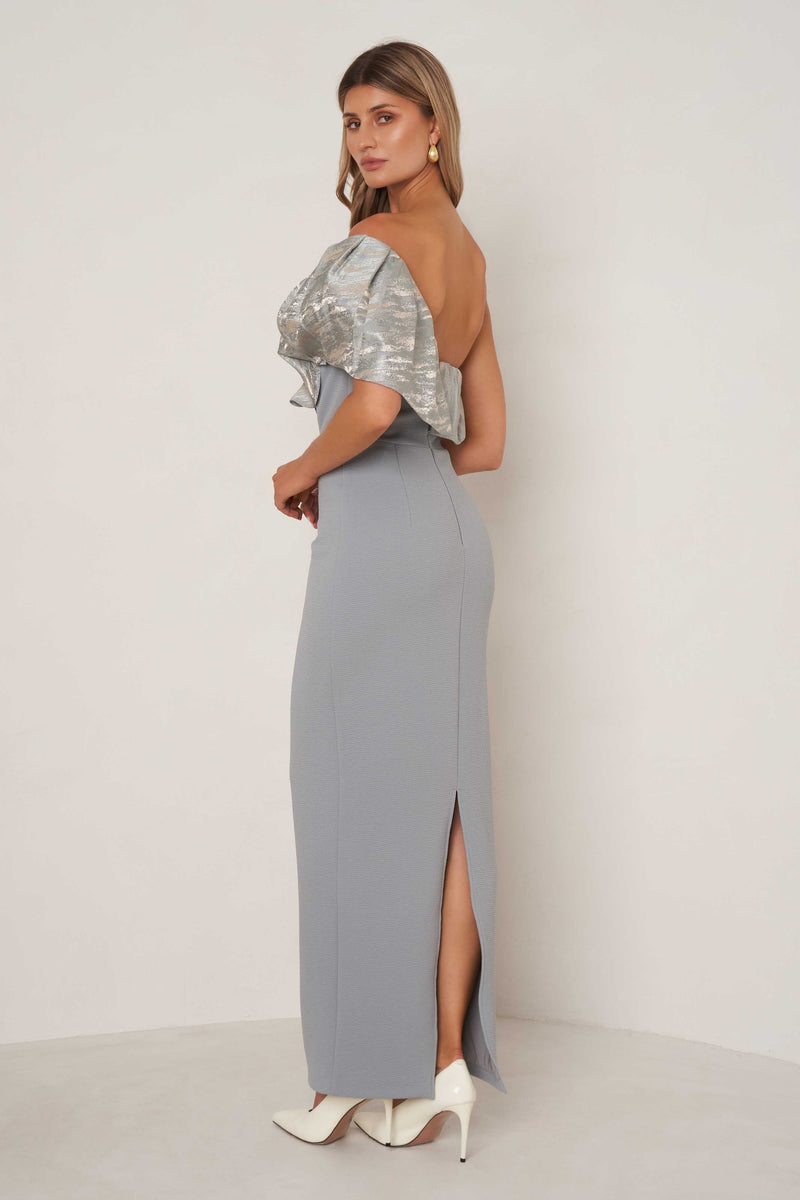 Structured Bust Gown - Slate Blue