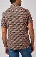 Palm Geo Printed Short Sleeve Shirt - Copper/Orange