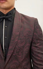 Paisley Shawl Tuxedo - Burgundy