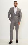 Merino Wool & Silk Single Breasted Suit - Grey