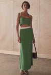 Cupro Flowy Skirt - Matcha - PRE ORDER