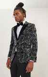 Flocked Velvet Peak Tuxedo - Silver