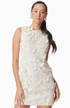 Butterfly Applique Mini Shift Dress - Creme