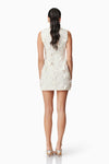 Butterfly Applique Mini Shift Dress - Creme