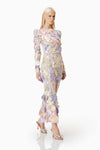 Floral Applique Dress - Pastel