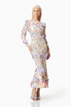 Floral Applique Dress - Pastel