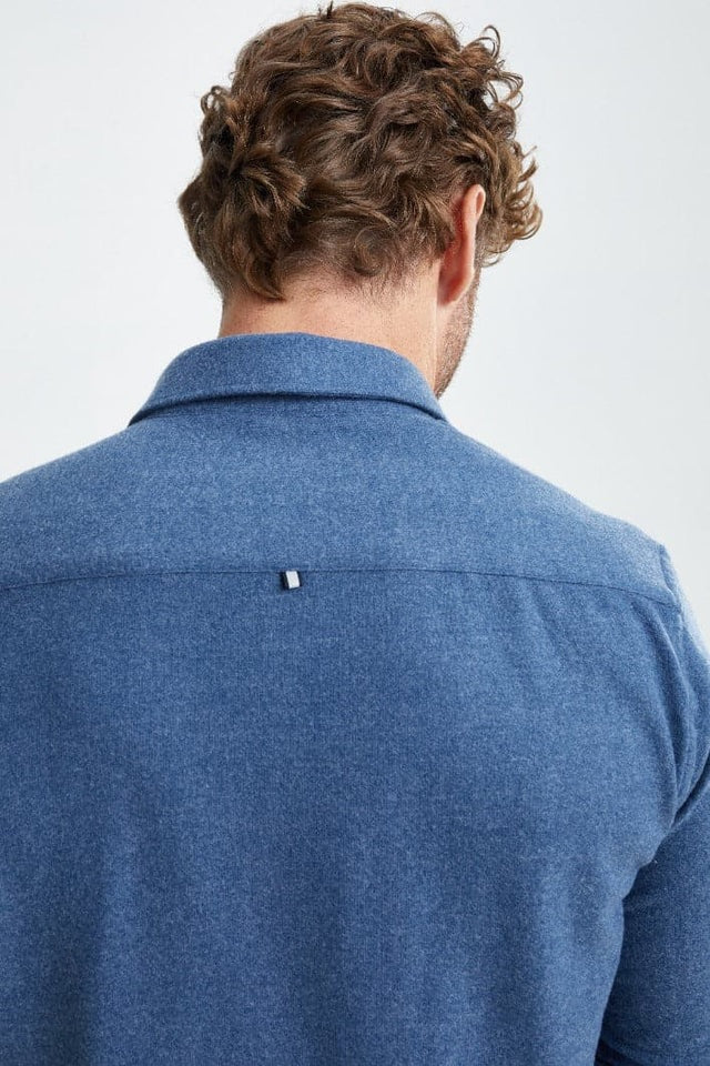 Jersey Fleece Knit Shirt - Blue