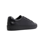 Smooth Leather Low Top Trainers - Black