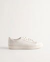 Pebbled Leather Low Top Trainers - White