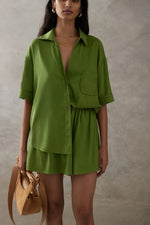 Relaxed Cupro Shirt - Green