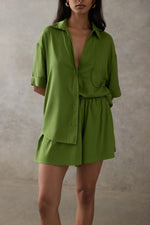 Relaxed Cupro Shirt - Green