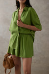 Relaxed Cupro Shirt - Green